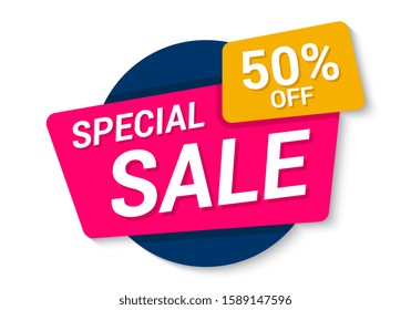sale sticker discount banner. vector illustration