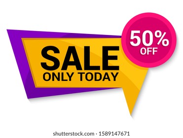 sale sticker discount banner. vector illustration