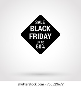 Sale sticker with hand drawn elements in white and black colors on white background. Black Friday.