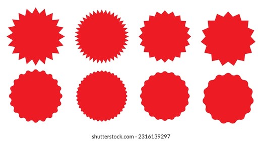 Sale sticker, price tag, starburst icon set