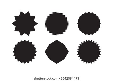 Sale sticker, price tag, starburst icon set