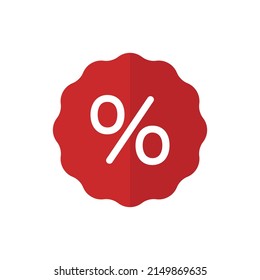 Sale sticker red flat icon