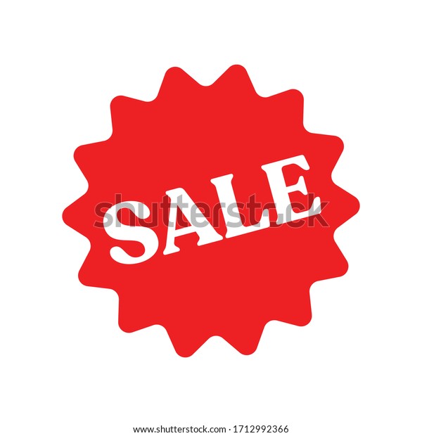 Sale Sticker Red Star Badge Shop Stock Vector (Royalty Free) 1712992366