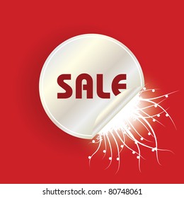 sale sticker in silver colors, EPS10