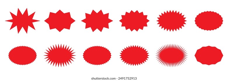 Sale sticker vector icon set. price tag illustration sign collection. quality mark symbol. starburst logo. EPS 10
