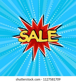 Sale. Sticker. Vector illustration in comic style