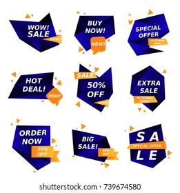 Sale stickers collection. Online shopping, sale and promotion, website and mobile badges, promo banners, special offer, shopping vector illustration design and marketing material