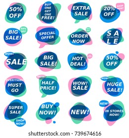 Sale stickers collection. Online shopping, sale and promotion, website and mobile badges, promo banners, special offer, shopping vector illustration design and marketing material