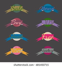 Sale stickers, online shopping. Sale fresh eco nature free today icons. Website badges for black friday