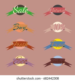 Sale stickers, online shopping. Sale fresh eco nature free today icons. Website badges for black friday