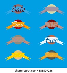 Sale stickers, online shopping. Sale fresh eco nature free today icons. Website badges for black friday