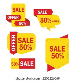 Sale stickers. price tag label. banner sticker. graphic for offer labels designcollection