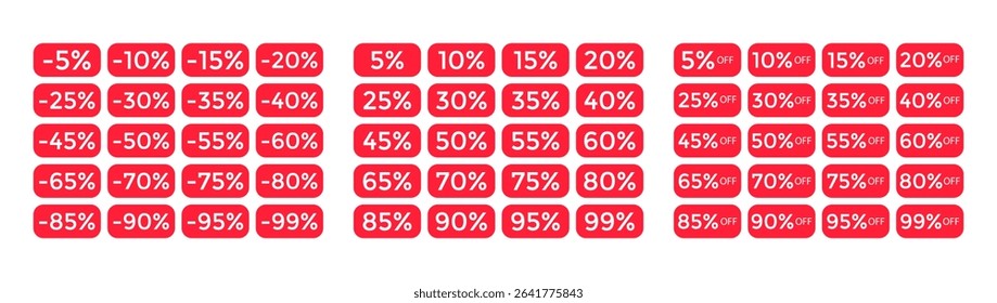 Sale stickers for product labels visibility for marketplace big discount set 