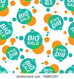 Sale stickers seamless pattern background. Business flat vector illustration. Sale shopping sign symbol pattern.