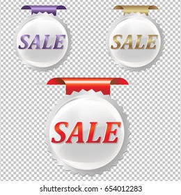 Sale Stickers Set Gradient Mesh, Vector Illustration