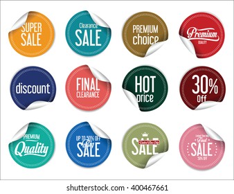 Sale stickers and tags collection