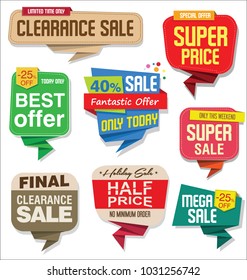 Sale stickers and tags colorful collection vector illustration