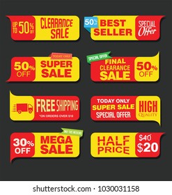 Sale stickers and tags vector collection