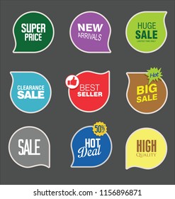sale stickers vector illustration collection