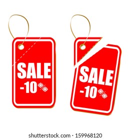 Sale stitch sticker price tag. Sale icons. Winter set of sales tags. Vector sale Christmas stickers with traditional decorations 