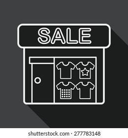 SALE store flat icon with long shadow, line icon