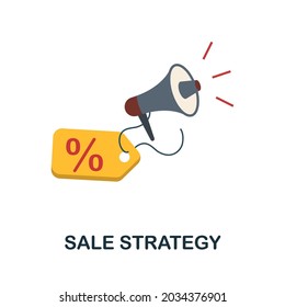 Sale Strategy flat icon. Simple sign from procurement process collection. Creative Sale Strategy icon illustration for web design, infographics and more