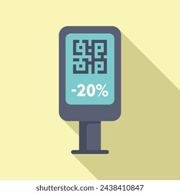 Sale street billboard icon flat vector. Reduction store. Ticket event package