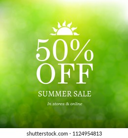 Sale Summer Background With Gradient Mesh, Vector Illustration