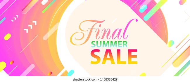 Sale summer backgrounds colorful 3d holiday vector Illustration graphic design poster flyer leaflet party