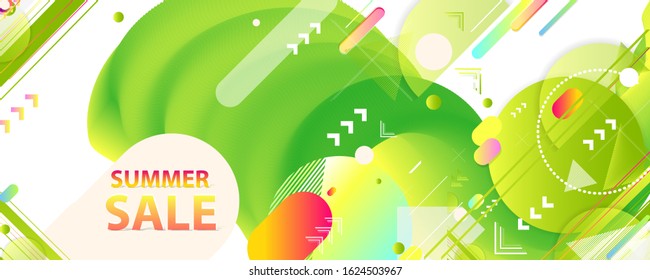 Sale summer backgrounds colorful 3d holiday vector Illustration graphic design poster flyer leaflet party