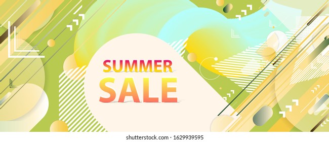 Sale summer backgrounds colorful 3d holiday vector Illustration graphic design poster flyer leaflet party