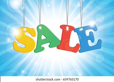 Sale summer banner.Business seasonal shopping concept, vector