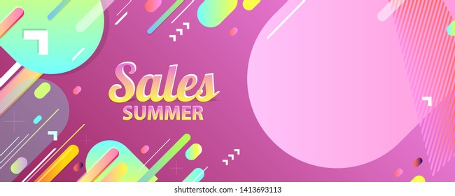 Sale summer pink backgrounds holiday vector Illustration graphic design poster color art new