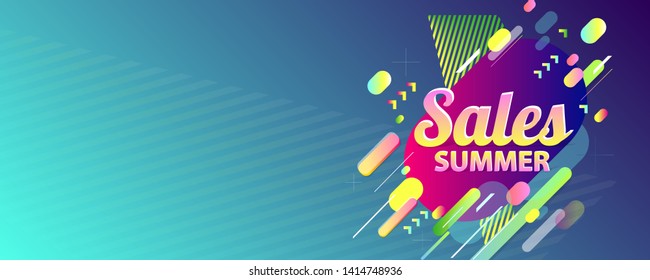 Sale summer time backgrounds with text colorful art new holiday vector illustration template trendy
