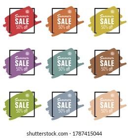 ilustración vectorial de verano de venta con diferente color