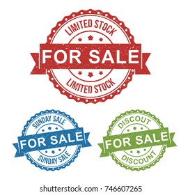 for sale Sunday discount label stamp
