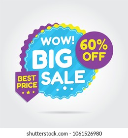 Sale for Super sale, Mega sale, Sale Banners, Labels and Stickers. Vector Illustration