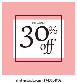 Sale Tag 30% Off Mega Sale