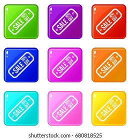 Sale tag 30 percent off icons of 9 color set isolated vector illustration