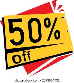 sale tag 50% off, label, tag