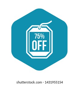 Sale tag 75 percent off icon in simple style on a white background vector illustration