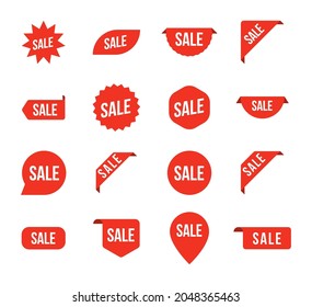 Sale tag arrow price offer set. Label sale discount vector icon product promotion sign shape