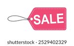 Sale tag banner pink colour. Business shopping online website sale tag label design vector illustration.