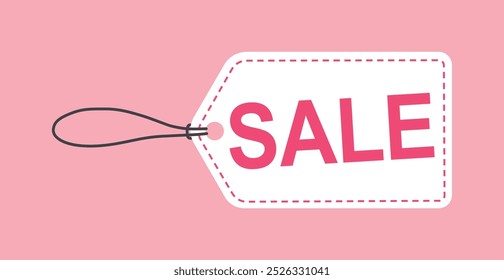 Marca de venda cor rosa banner. Negócios compras online site venda etiqueta design vetor ilustração.