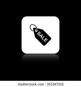 SALE tag - black vector icon on the white button