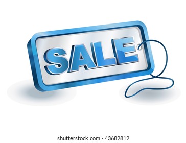 sale tag, blue version