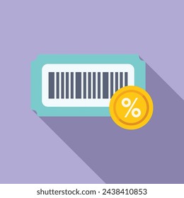 Sale tag code icon flat vector. Event card certificate. Rate promo deal