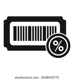 Icono de código de etiqueta de venta vector simple. Certificado de tarjeta de evento. Valorar oferta promocional