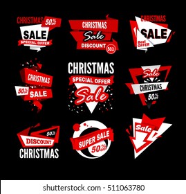 Sale tag collection. Sale banner set. Shopping vector illustration.