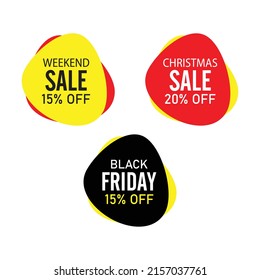 Sale tag collection, set of banner elements for website and advertising. Discount label design, sale web coupons. Vector promotion badge icons. Price sticker EPS10.
